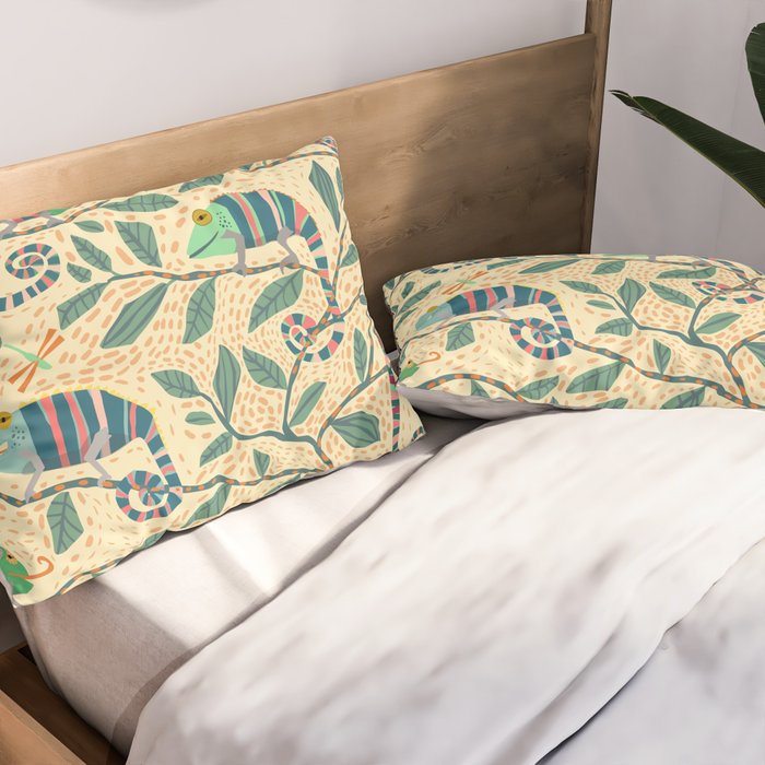 Quirky Chameleon family Pillow Sham Gallery Image 2