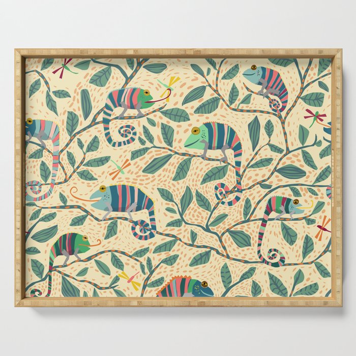 Quirky Chameleon family Serving Tray Gallery Image 1
