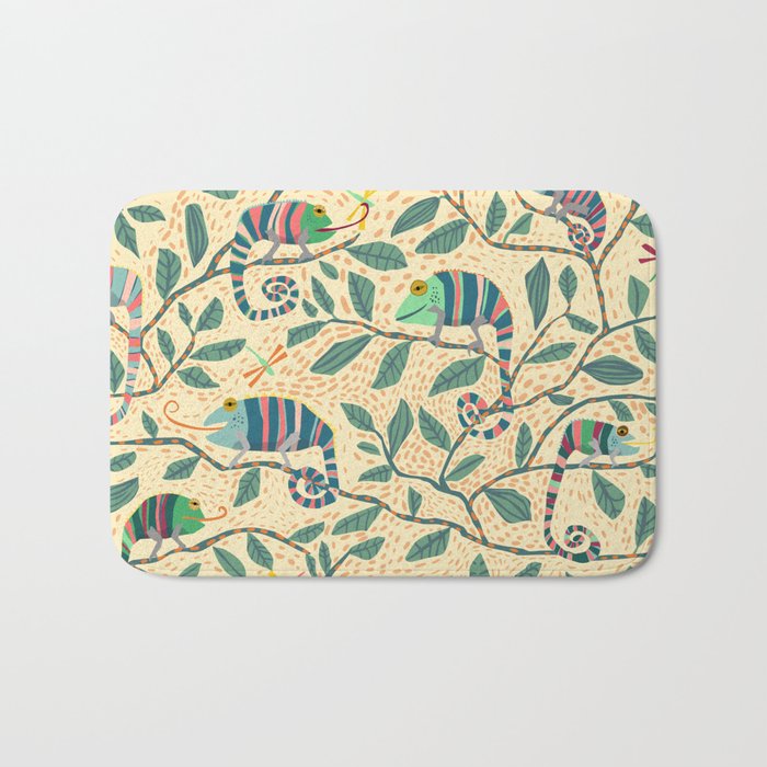 Quirky Chameleon family Bath Mat Gallery Image 1