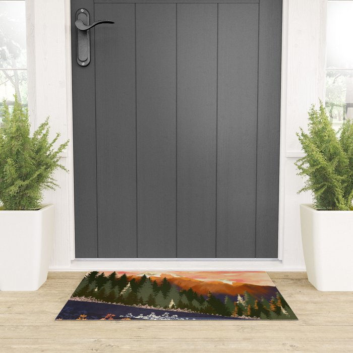 Mountain Dusk Welcome Mat Gallery Image 3