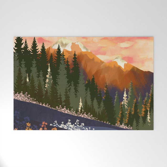 Mountain Dusk Welcome Mat Gallery Image 1