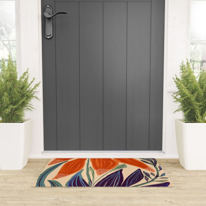 La Fleur - Modern Botanical Art Print Welcome Mat Gallery Image 3
