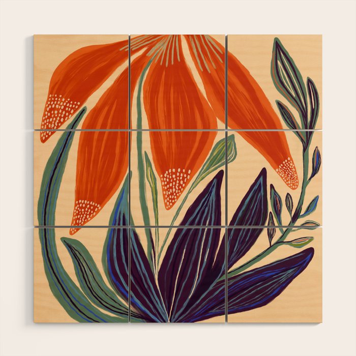 La Fleur - Modern Botanical Art Print Wood Wall Art Gallery Image 1