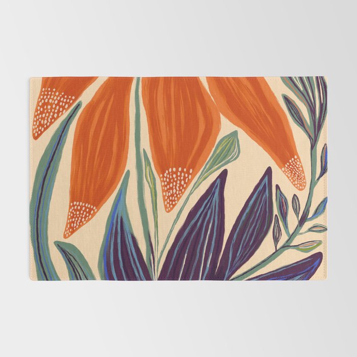 La Fleur - Modern Botanical Art Print Rug Gallery Image 2