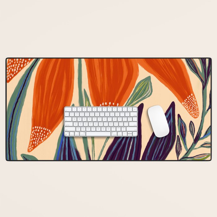 La Fleur - Modern Botanical Art Print Desk Mat Gallery Image 1