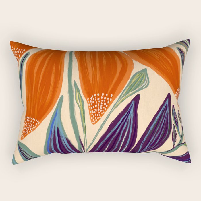 La Fleur - Modern Botanical Art Print Rectangular Pillow Gallery Image 2