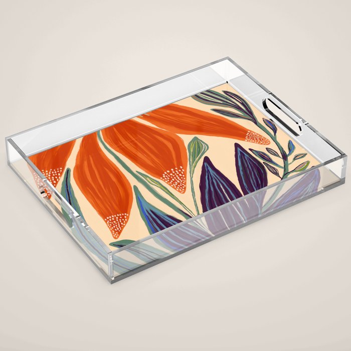 La Fleur - Modern Botanical Art Print Acrylic Tray Gallery Image 1