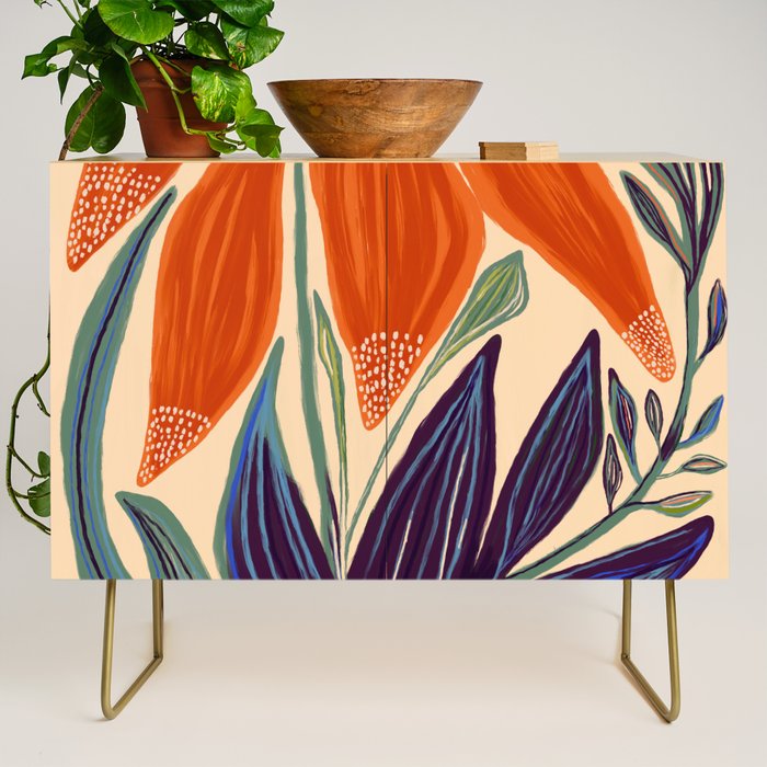 La Fleur - Modern Botanical Art Print Credenza Gallery Image 1