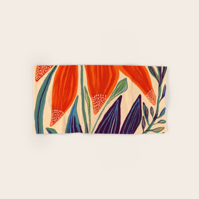 La Fleur - Modern Botanical Art Print Bath Towel Gallery Image 1