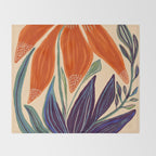 La Fleur - Modern Botanical Art Print Throw Blanket Gallery Image 2