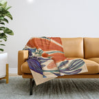 La Fleur - Modern Botanical Art Print Throw Blanket Gallery Image 1