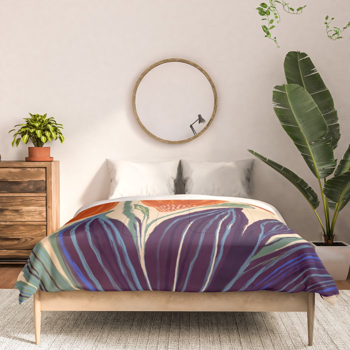 La Fleur - Modern Botanical Art Print Comforter Gallery Image 3