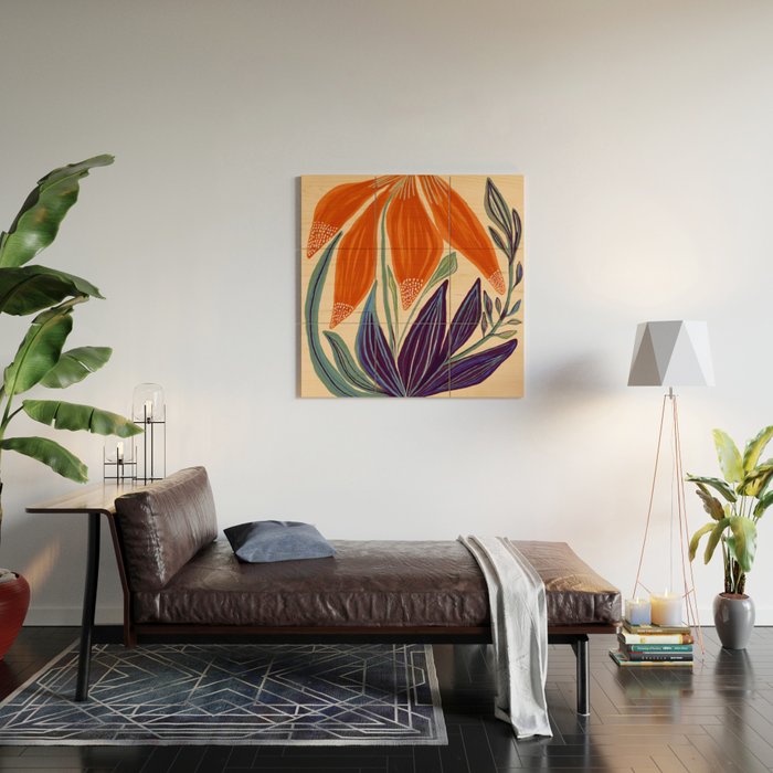 La Fleur - Modern Botanical Art Print Wood Wall Art Gallery Image 2
