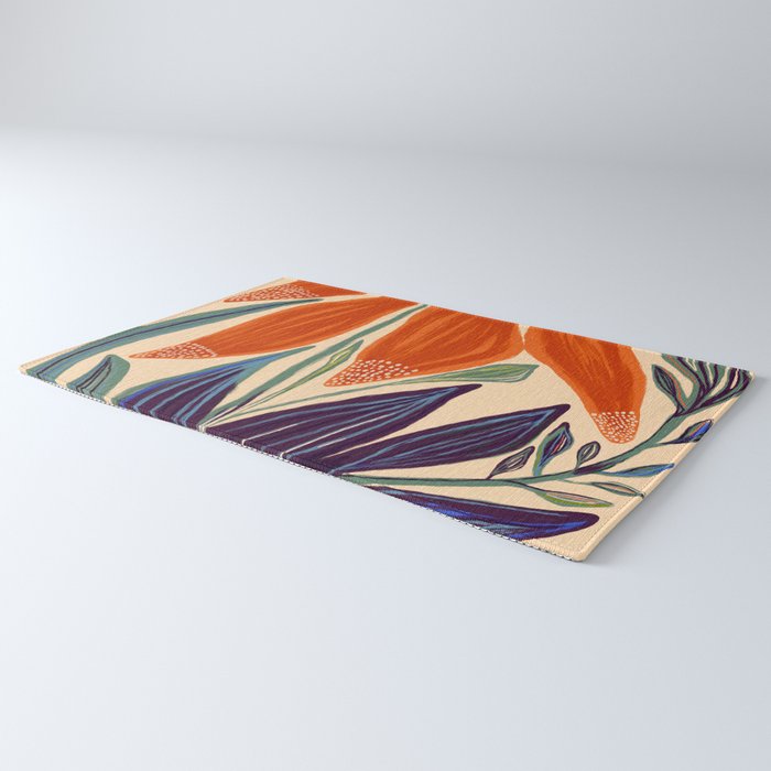 La Fleur - Modern Botanical Art Print Rug Gallery Image 3