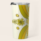 positive rainbow flowers // retro art by surfy birdy Travel Mug Gallery Image 3