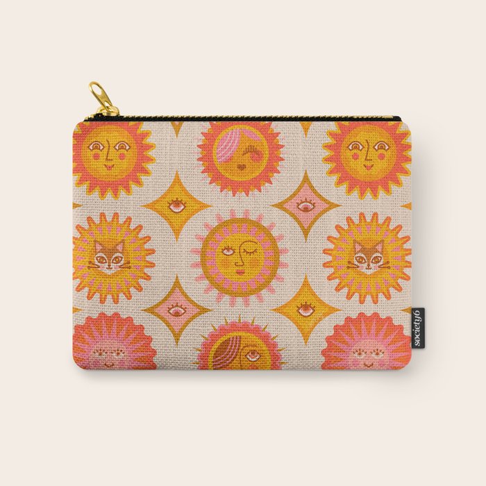 Sunshine Faces - Retro Carry All Pouch Gallery Image 1