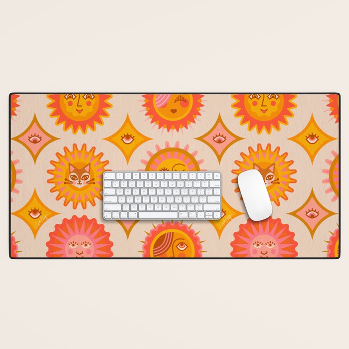 Sunshine Faces - Retro Desk Mat Gallery Image 1