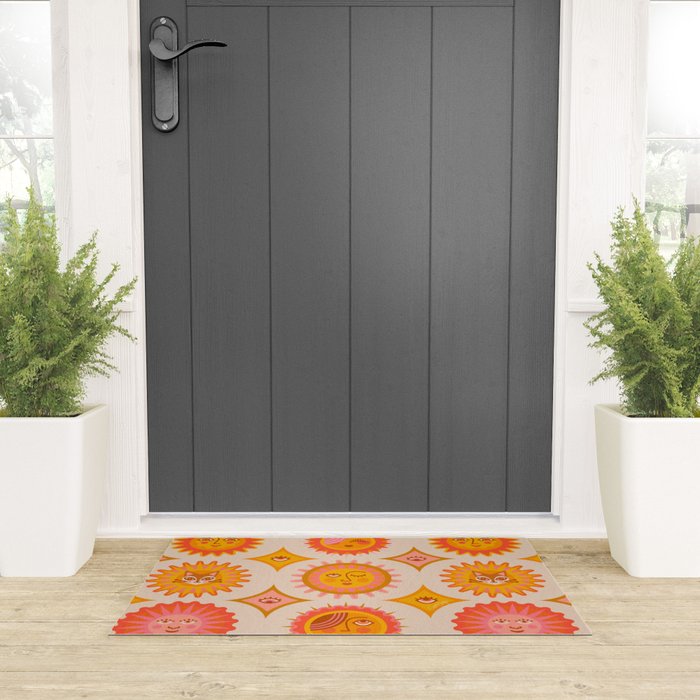 Sunshine Faces - Retro Welcome Mat Gallery Image 3