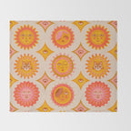 Sunshine Faces - Retro Throw Blanket Gallery Image 2