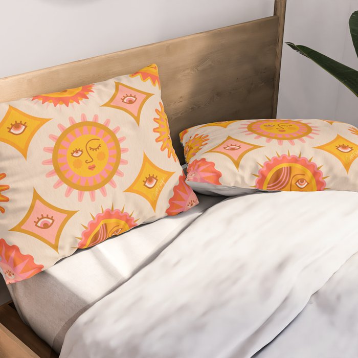 Sunshine Faces - Retro Pillow Sham Gallery Image 2