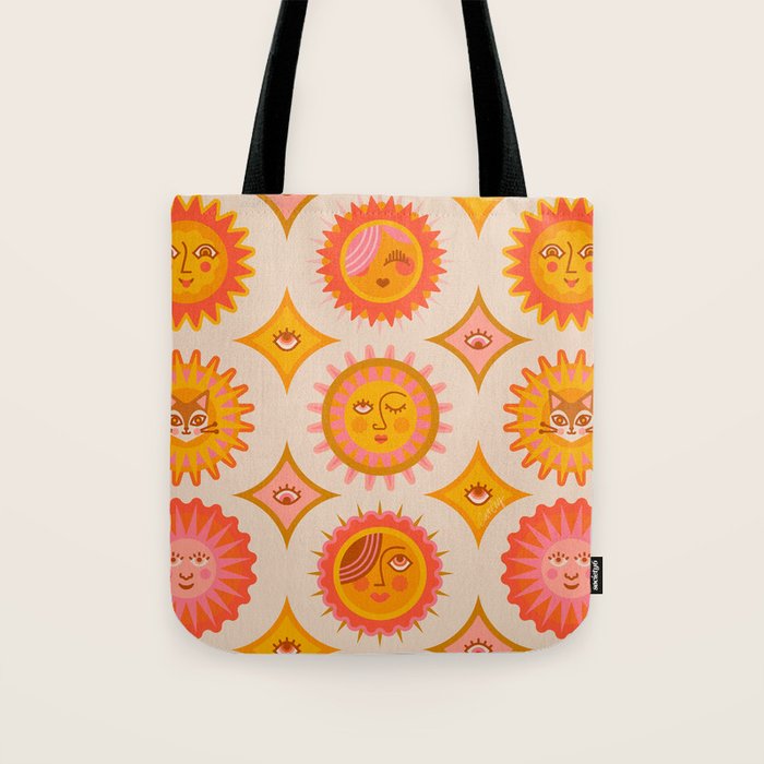 Sunshine Faces - Retro Tote Bag Gallery Image 1