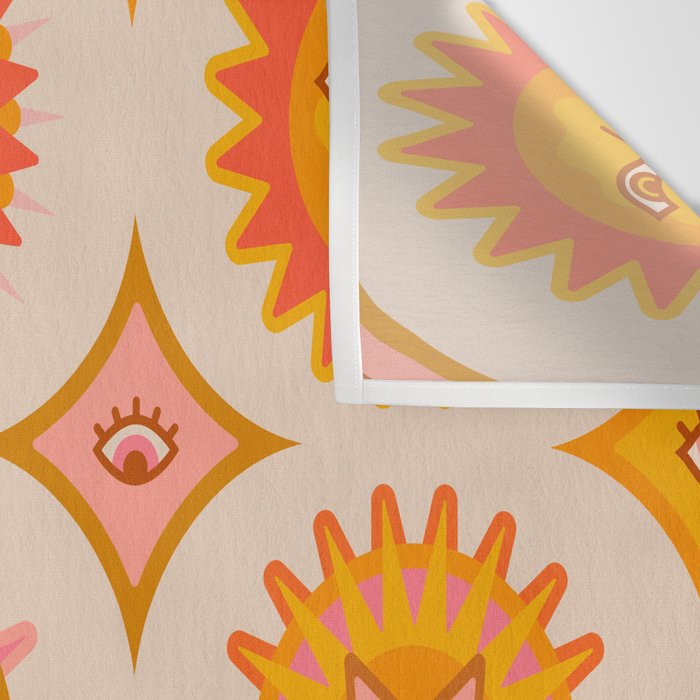 Sunshine Faces - Retro Wall Tapestry Gallery Image 3