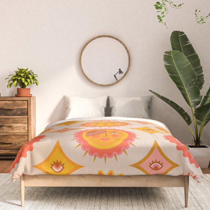 Sunshine Faces - Retro Comforter Gallery Image 3