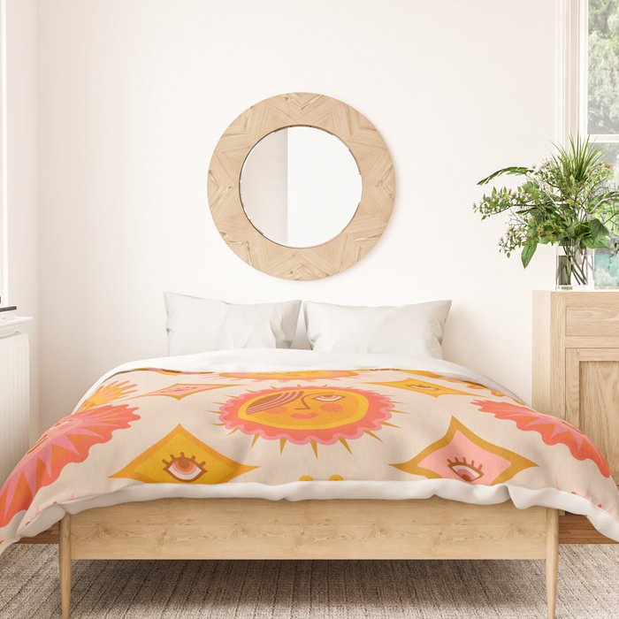 Sunshine Faces - Retro Duvet Cover Gallery Image 3