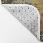 White Red Chrysanthemums Floral Japanese Gold Screen Bath Mat Gallery Image 2