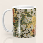 White Red Chrysanthemums Floral Japanese Gold Screen Coffee Mug Gallery Image 3