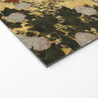 White Red Chrysanthemums Floral Japanese Gold Screen Welcome Mat Gallery Image 2