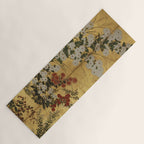 White Red Chrysanthemums Floral Japanese Gold Screen Yoga Mat Gallery Image 1