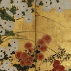 White Red Chrysanthemums Floral Japanese Gold Screen Coffee Mug Gallery Image 2
