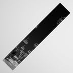 Winter ski slope chair lift amid frozen rime and ice of mountain woods beautiful landscape black and white photograph - photography - photographs Table Runner Gallery Image 3