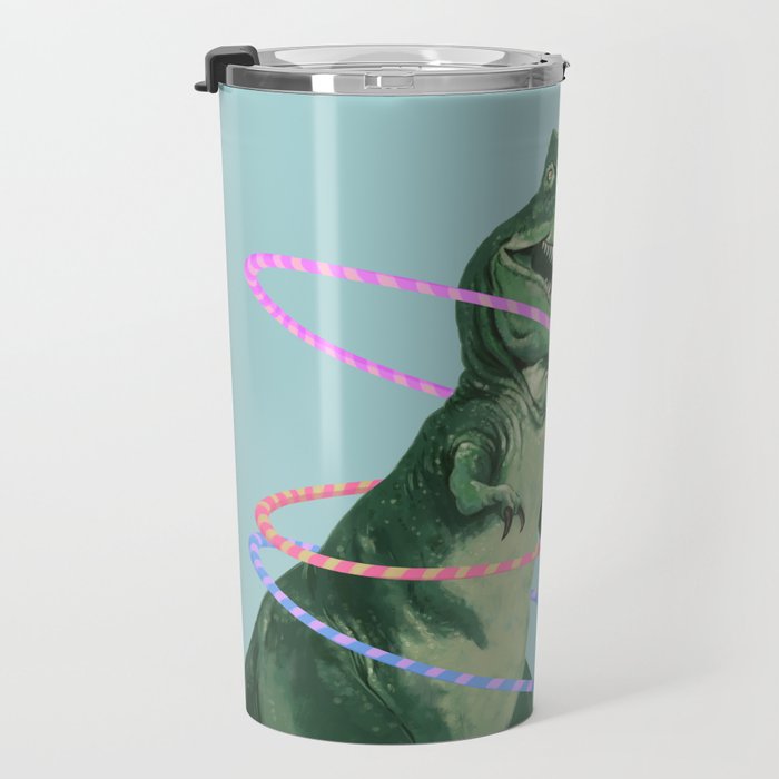 T-Rex the Hula Dancer in Green Travel Mug Gallery Image 3