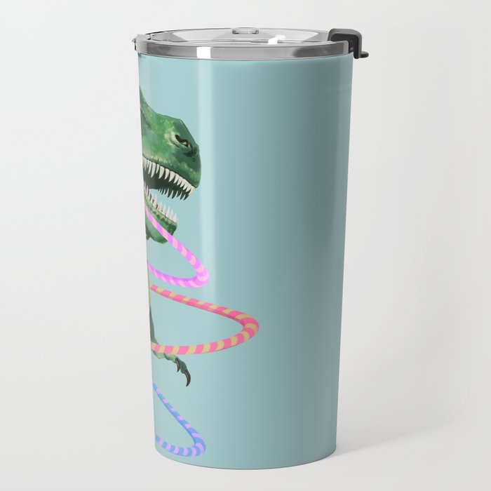 T-Rex the Hula Dancer in Green Travel Mug Gallery Image 2