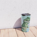 T-Rex the Hula Dancer in Green Travel Mug Gallery Image 4