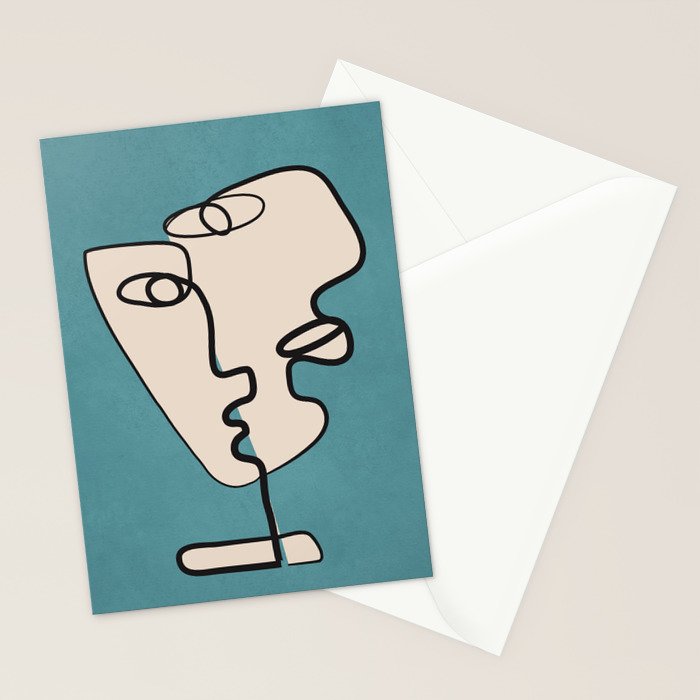Interwoven Faces 7 Stationery Card Gallery Image 2