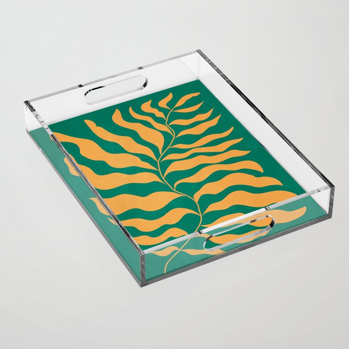 JAZZ FERNS 02 | Tropical Green & Casablanca Matisse Edition Acrylic Tray Gallery Image 1