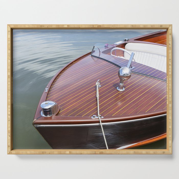 Vintage Glamour x Vintage Chris Craft Boat Photography Serving Tray Gallery Image 1