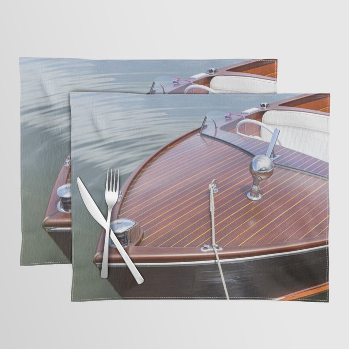 Vintage Glamour x Vintage Chris Craft Boat Photography Placemat Gallery Image 1