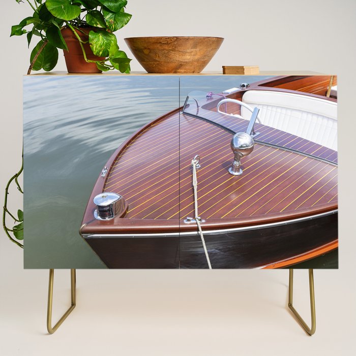 Vintage Glamour x Vintage Chris Craft Boat Photography Credenza Gallery Image 1
