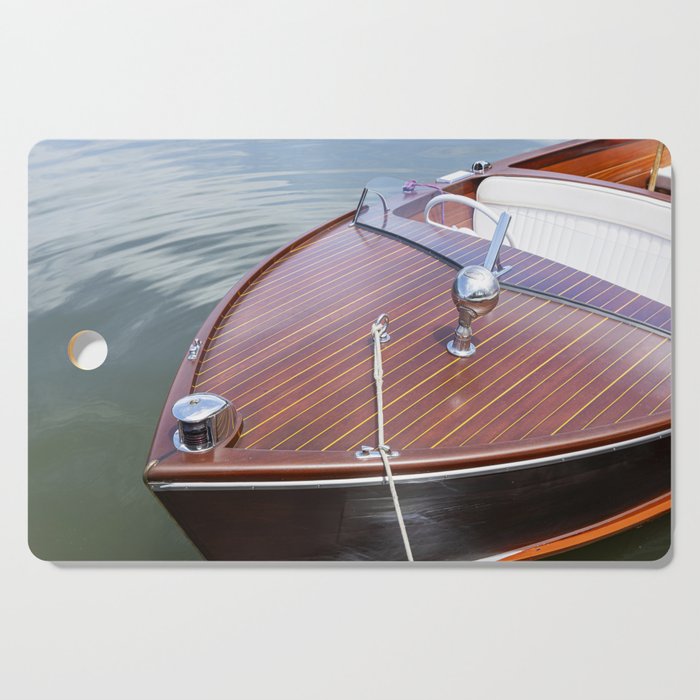 Vintage Glamour x Vintage Chris Craft Boat Photography Cutting Board Gallery Image 1
