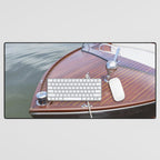 Vintage Glamour x Vintage Chris Craft Boat Photography Desk Mat Gallery Image 1