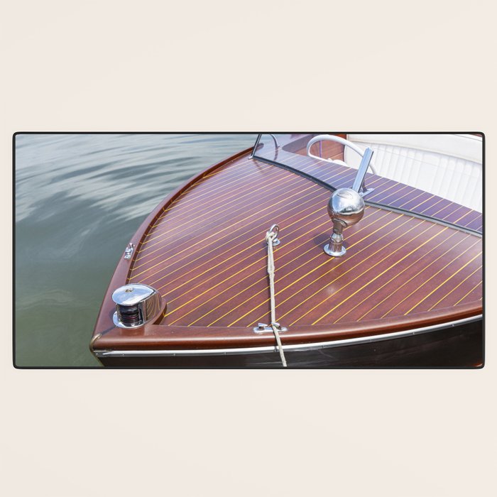 Vintage Glamour x Vintage Chris Craft Boat Photography Desk Mat Gallery Image 3