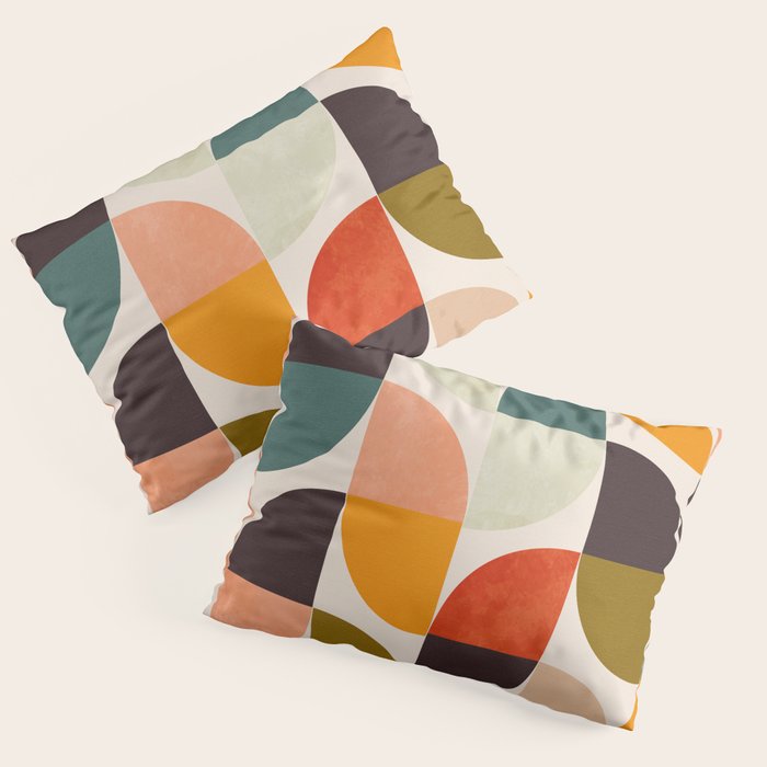 bauhaus mid century geometric shapes 9 Pillow Sham Gallery Image 3