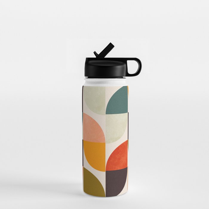 bauhaus mid century geometric shapes 9 Water Bottle Gallery Image 1