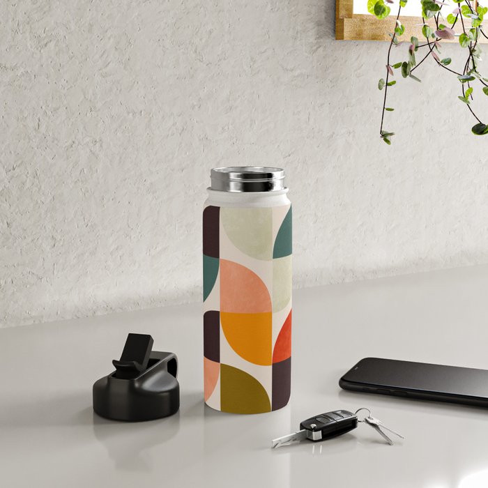 bauhaus mid century geometric shapes 9 Water Bottle Gallery Image 4