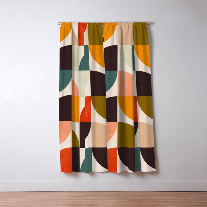 bauhaus mid century geometric shapes 9 Window Curtain Gallery Image 3