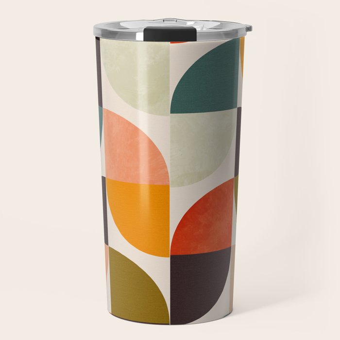 bauhaus mid century geometric shapes 9 Travel Mug Gallery Image 1